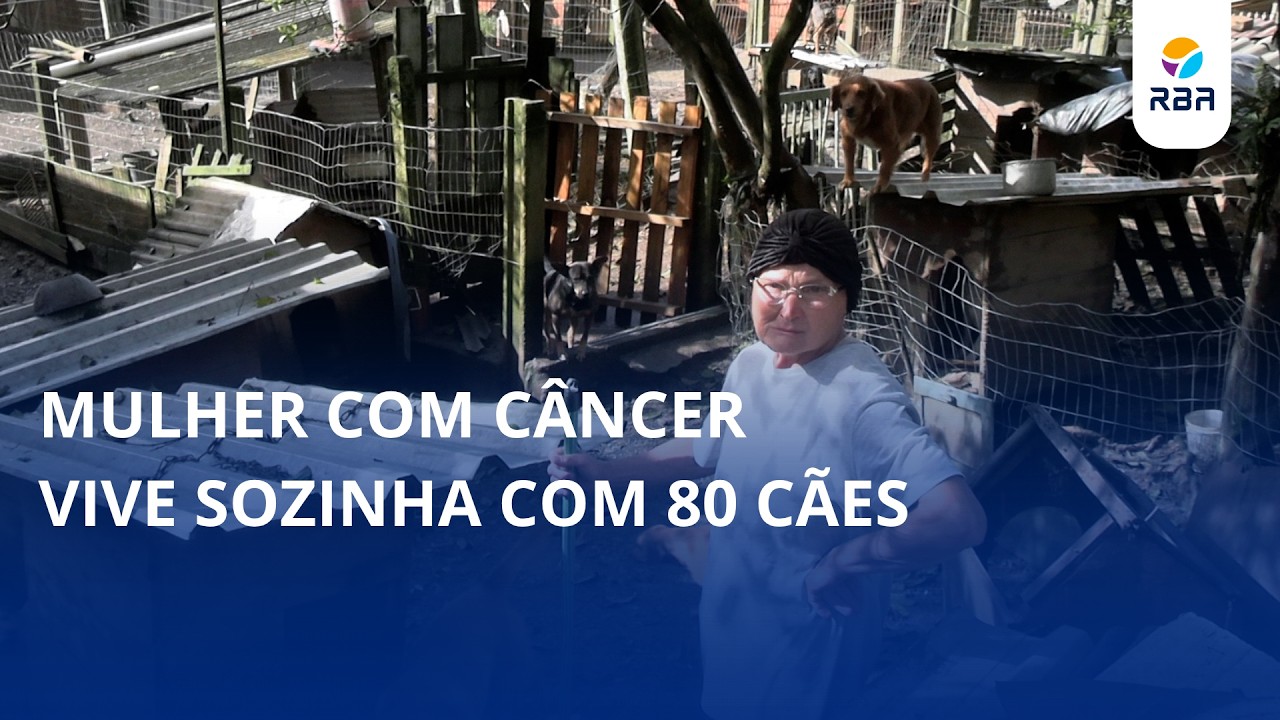 Mulher com câncer vive sozinha com 80 cães