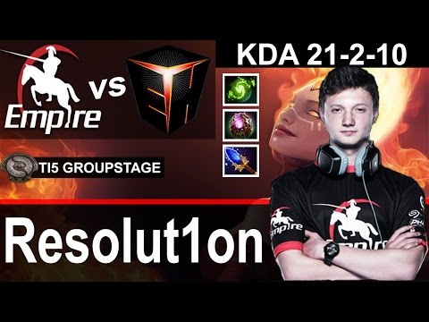 Empire Resolut1on plays Lina [KDA 21-2-10 but lost vs EHOME] Dota 2 [TI5 Group]