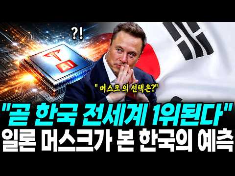 일론 머스크가 경고한 한국의 3년뒤..전세계1등되는 한국의 시나리오