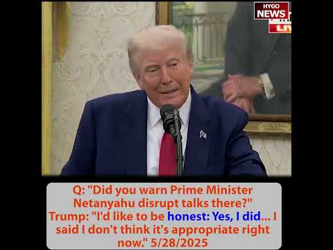 Trump on Putin: 'I'll Let You Know in Two Weeks If He's Tapping Us Along'; 'I Told Netanyahu Inappropriate to Disrupt Talks Right Now -- Iran Deal with Inspections and No Trust'; VP Vance on Tariff Court Ruling: 'We Are in a National Emergency -- Pharmaceutical Ingredients, Critical Supply Chain'