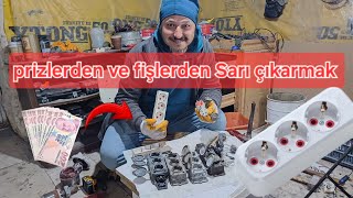 "Üçlü Priz ve Fişlerden Sarı Teli Çıkarmak! İçindeki Değerli Metaller Neler?" #s