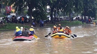 Tim Gabungan Pemkot Bekasi Lakukan Simulasi Penanggulangan Banjir