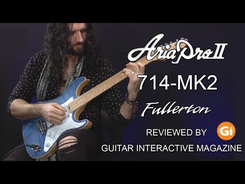Aria Pro II 714-MK2 TQBL FULLERTON Turquoise Blue Flame Top Guitar *Demo Video Inside* imagen 10