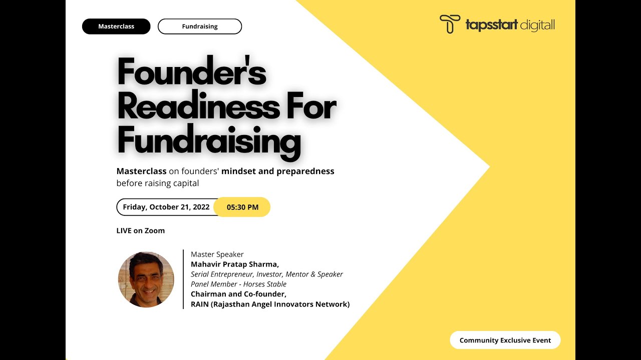 Fundraising Masterclass | Mr. Mahavir Pratap Sharma | Tapsstart Digitall TSD Community