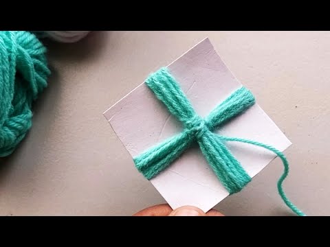 Super Easy Woolen Flower craft ideas with Paper | Easy Hand Embroidery Flower Tutorial | Sewing Hack