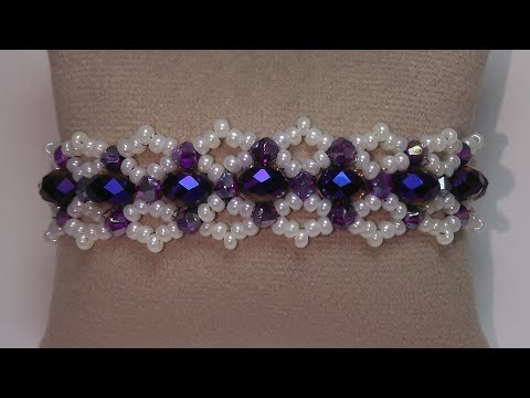 Crystal beads elegant bracelet/Kristal ve kum boncuk bilekliği/Браслет из кристалей и бисера