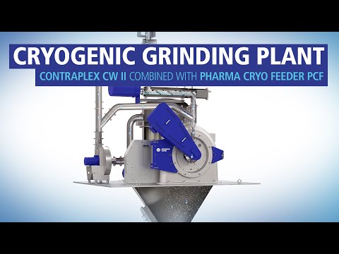 Cryogenic grinding system with pin mill Contraplex CW II and Pharma Cryognic Feeder PCF