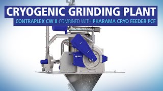 Video: Maximum fineness with optimum product quality Hosokawa Alpine offers a cryogenic grinding system with the Contraplex CW II pin mill and the Pharma Cryogenic Feeder PCF. This video explains the functional principle of the plant.