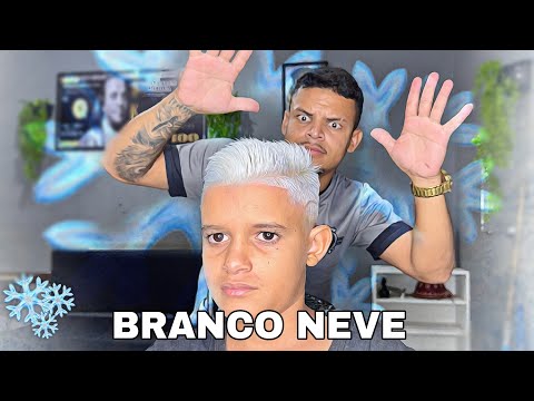 CABELO BRANCO NEVE ❄️ ( salvei o porrinha) #cabelo #nevou #platinado #barbershop