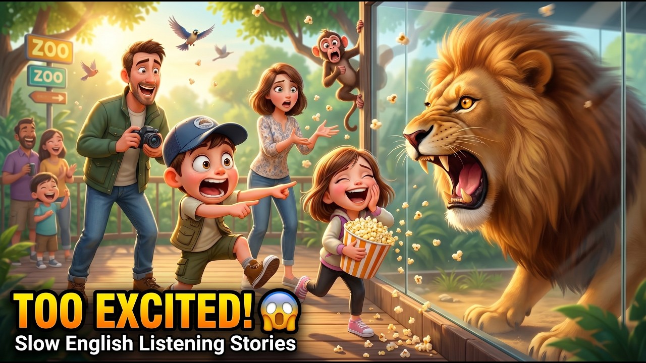 Kids Got TOO Excited at the Zoo! 🐯Slow English Listening Story