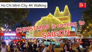 Christmas season has come to HCM | 4K Walking Tour | Vietnam 🇻🇳
