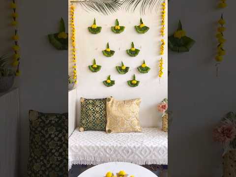 Easy Diwali Decor with mango leaves #ecofriendly #diwalispecial #festivedecoration #shorts