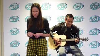 Rozzi sings Never Over You in the mix107.3 Lounge