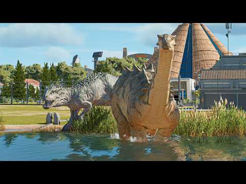 INDOMINUS REX vs Large Herbivores - Jurassic World Evolution 3