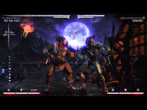 Mortal Kombat X Bo Rai Cho Dragon Breath 53% 1 Bar and 60% 2 Bar Corner Combo