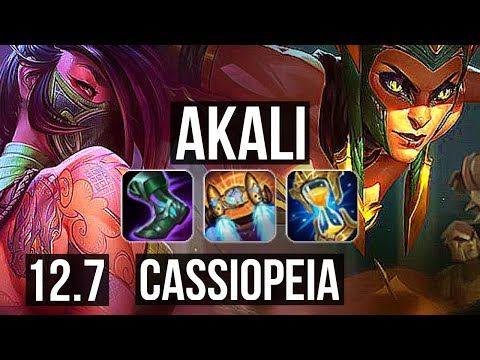 AKALI vs CASSIOPEIA (MID) | 7 solo kills, 67% winrate, Godlike | EUW Master | 12.7
