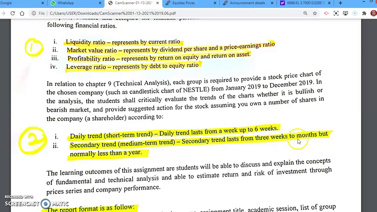 FIN358:Group Assignment: Fundamental & Technical Analysis