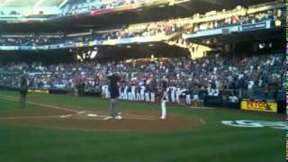 aspen vincent singing the national anthem for the san diego padres