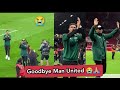 Final Goodbye!! Varane, Martial wave Manchester United fans goodbye at Old Trafford during Newcastle