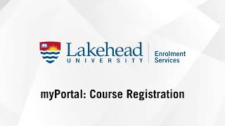 myPortal Course Registration