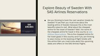 Explore Beauty of Sweden With SAS Airlines Reservations