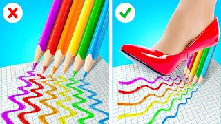 GENIUS PARENTING HACKS FOR SCHOOL || Survival Guide For Students! RICH VS POOR Art Crafts by 123 GO!