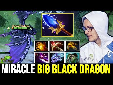 MIRACLE Scepter Dragon Knight Raid Boss - the BIG BLACK DRAGON 7.22 Dota 2