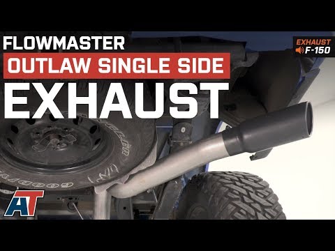 2015-2018 F150 Flowmaster Outlaw Single Side w/ Black Tip 3.5L EcoBoost Exhaust Sound Clip & Install