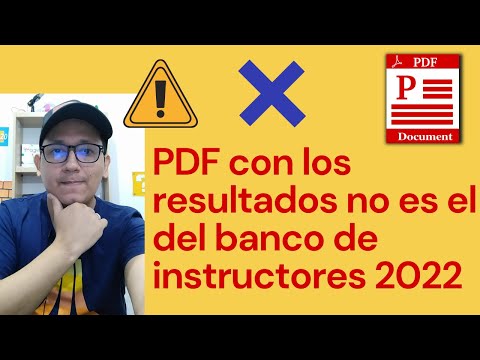 Mensaje con PDF de los resultados de la prueba no corresponde al banco de instructores 2022