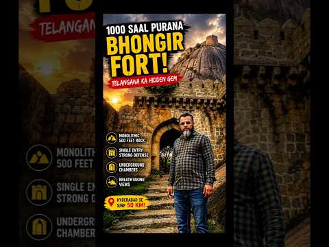1000 Saal Purana Bhongir Fort 🏰 | Telangana Ka Hidden Gem | History #shorts