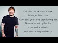 Ed Sheeran - Nancy Mulligan (Lyrics)