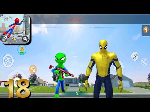 Spider Stickman Rope Hero Spider Game Mafia New City Vegas #18 Android Gameplay