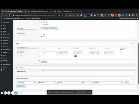 How to create a product configuration on Wordpress