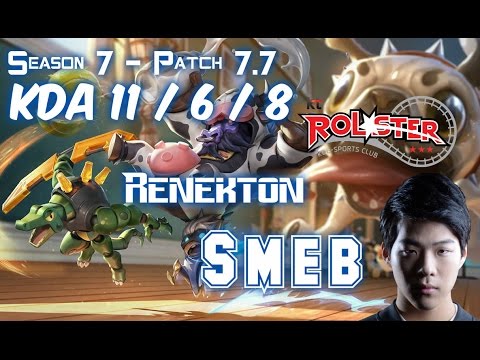 KT Smeb RENEKTON vs FIZZ Top - Patch 7.7 KR Ranked
