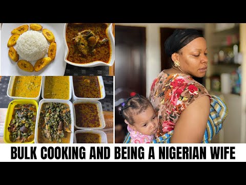 COOKING FOR MY NIGERIAN FAMILY + Toddler drama || Banga Soup + Egusi Soup #foodie #bulkcooking