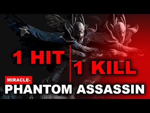 MIRACLE PHANTOM ASSASSIN ROCK CARRY 1 HIT 1 KILL FULL ITEM DOTA 2