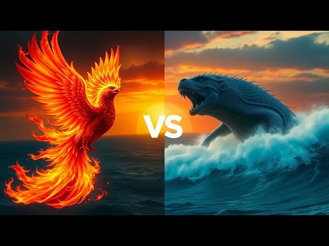 Phoenix vs Leviathan Epic Battle of Fire and Water  Mythical Creature Showdown!