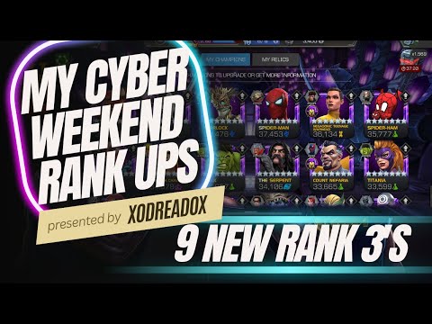My Cyber Weekend Rank Ups (9 NEW RANK 3's) #MCOC