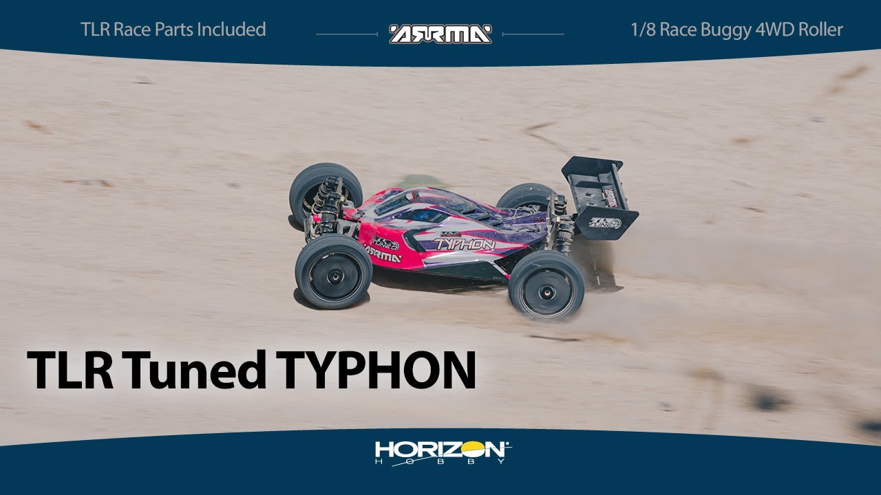 RC auto Arrma Typhon TLR Tuned 1:8 4WD Roller Buggy, růžová/fialová