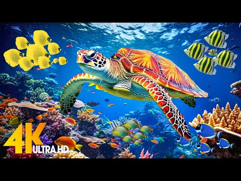 Under Red Sea 4K - Beautiful Coral Reef Fish in Aquarium, Sea Animals for Relaxation - 4K Video #95