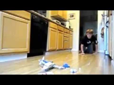 Lego plane crash in slow motion