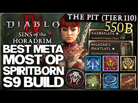 Diablo 4 - New Best OP BILLION DAMAGE Spiritborn Build - Season 9 Meta Thorns Poison Combo Guide!