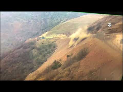 Toprak kayması anı güvenlik kamerasında