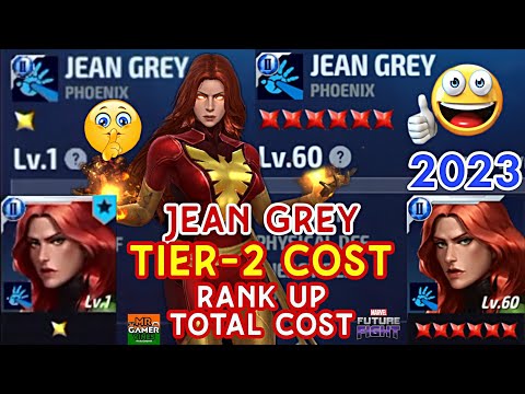 😏Jean Grey TIER-2 Cost 👉 Rank Up Level Up And Gear Upgrade Total Cost in Marvel future fight
