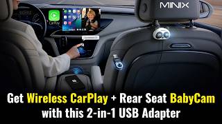 2-in-1 Wireless CarPlay USB Adapter + Rear Seat Baby Camera | Minix CA520 | UNBOXING REVIEW