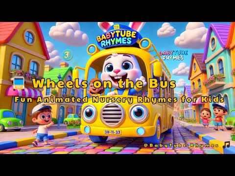 🚍 Wheels on the Bus | BabyTube Rhymes 🎵 | Fun Animated Nursery Rhymes for Kids