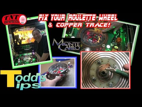 #1471 FIX Roulette Wheel and Copper Traces in Gottlieb's MONTE CARLO-Todd's Tips-TNT Amusements