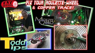 #1471 FIX Roulette Wheel and Copper Traces in Gottlieb&#39;s MONTE CARLO-Todd&#39;s Tips-TNT Amusements