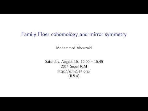 ICM2014 VideoSeries IL5.4 : Mohammed Abouzaid on Aug16Sat