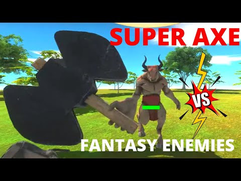 SUPER MINOTAUR WITH GIANT AXE VS FANTASY ENEMIES  -  HOW MANY TO BEAT HIM? ARBS
